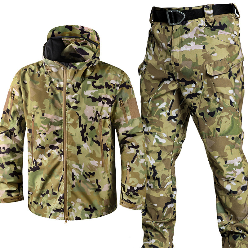 Fishing Jacket Waterproof - Мужская водонепроницаемая флисовая куртка-софтшелл с капюшоном,